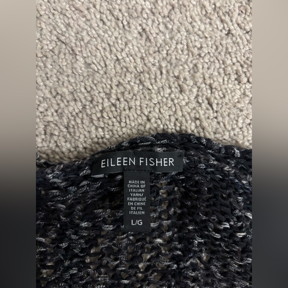 Eileen Fisher Black Cotton Nylon Tape V-neck Cap Sleeve
Semi-Sheer Top Size L/G - Picture 3 of 8